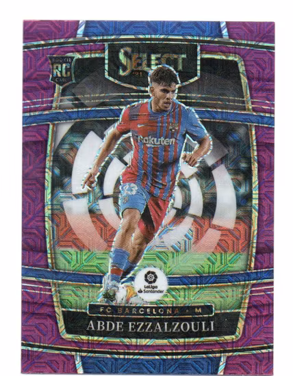 2021-22 Panini Chronicles La Liga Purple Mojo #230 Abde Ezzalzouli Select (20-RR4-BARCELONA)