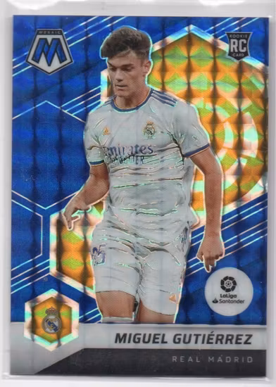 2021-22 Panini Mosaic La Liga Mosaic Blue #86 Miguel Gutierrez (30-OO12-REALMADRID)
