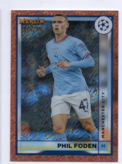 2022-23 Topps Merlin UEFA Rose Gold Shimmer Refractors #93 Phil Foden (40-OO12-MANCHESTERCITY)
