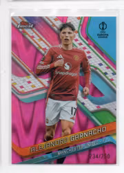 2024-25 Finest UEFA Club Competitions Pink RayWave Refractors #49 Alejandro Garnacho (30-RR3-MANCHESTERUNITED)