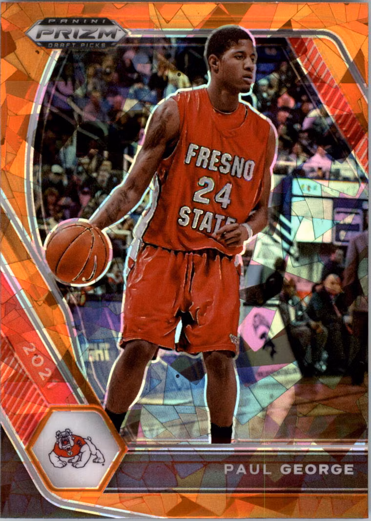 2021-22 Panini Prizm Draft Picks Prizms Orange Ice #69 Paul George (20-RR13-NBAOTHERS)