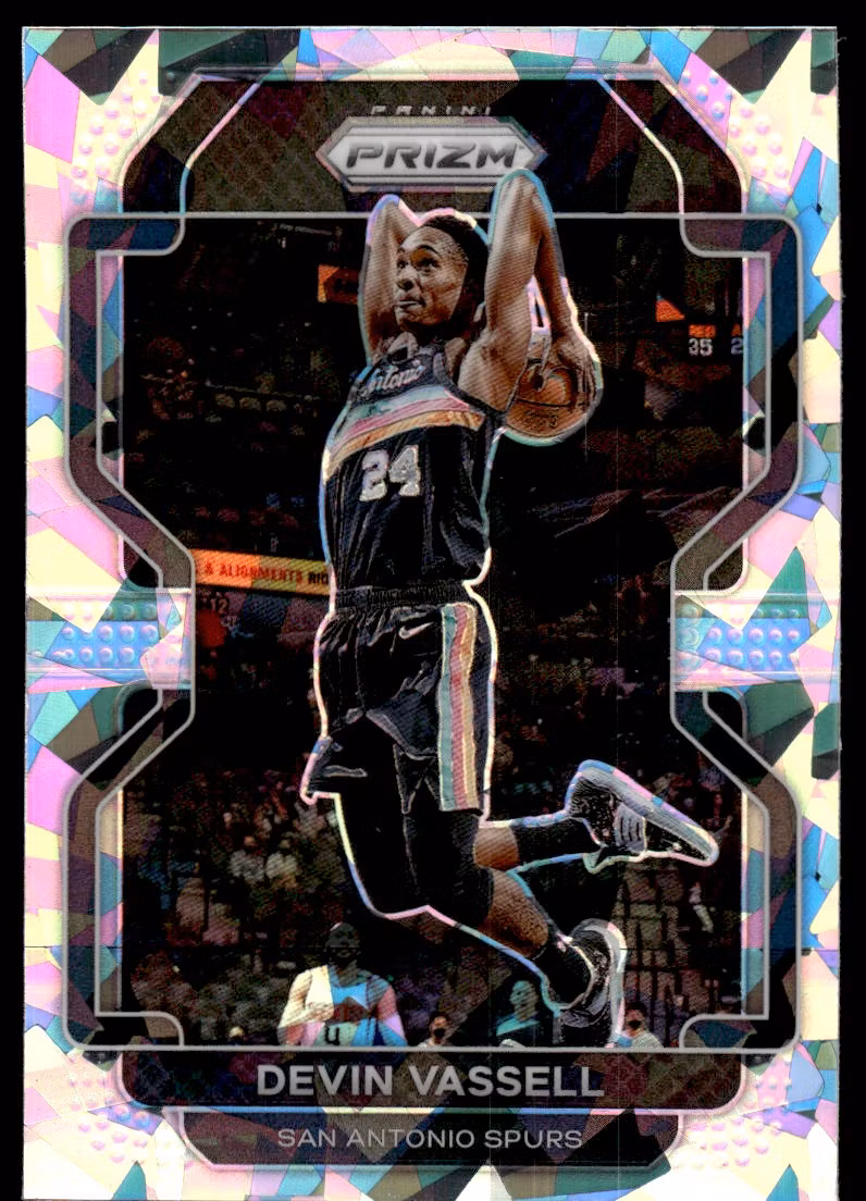 2021-22 Panini Prizm Prizms Ice #130 Devin Vassell (20-OO14-NBASPURS)
