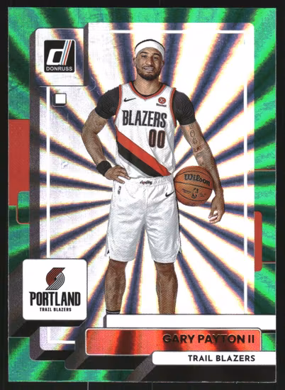 2022-23 Donruss Holo Green Laser #110 Gary Payton II (20-RR13-NBATRAILBLAZERS)