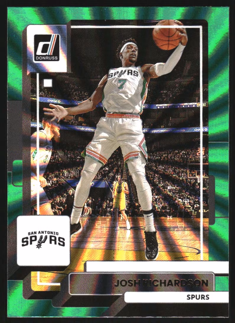 2022-23 Donruss Holo Green Laser #168 Josh Richardson (20-RR13-NBASPURS)