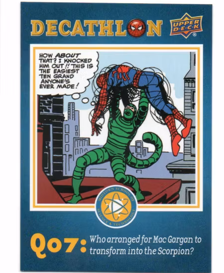 2017 Upper Deck Spider-Man Homecoming Decathlon #SD7 Creating the Scorpion (15-QQ6-OTHERS)