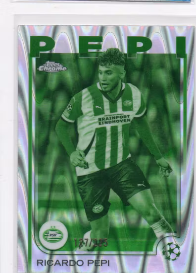 2024-25 Topps Chrome UEFA Club Competitions Night Vision RayWave Refractors #63 Ricardo Pepi (20-LL3-PSVEINDHOVEN)