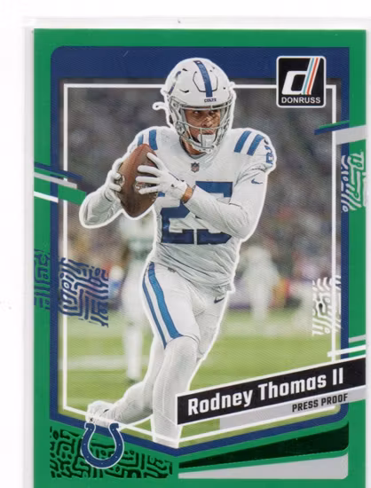2023 Donruss Press Proof Green #130 Rodney Thomas II (15-RR10-NFLCOLTS)