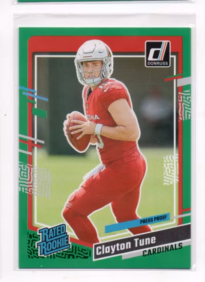2023 Donruss Press Proof Green #302 Clayton Tune RR (15-RR10-NFLCARDINALS)