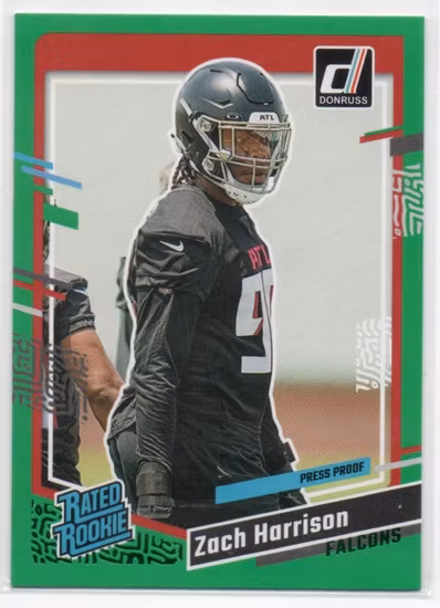 2023 Donruss Press Proof Green #306 Zach Harrison RR (20-RR10-NFLFALCONS)