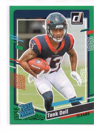 2023 Donruss Press Proof Green #341 Tank Dell RR (20-RR10-NFLTEXANS)