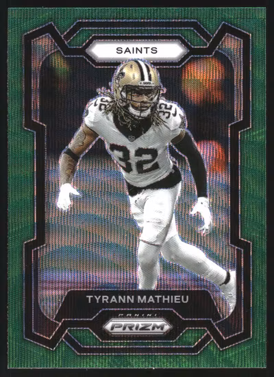 2023 Panini Prizm Prizms Green Wave #218 Tyrann Mathieu (20-LL7-NFLSAINTS)