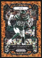 2023 Panini Prizm Prizms Orange Disco #380 Will McDonald IV (25-LL6-NFLJETS)