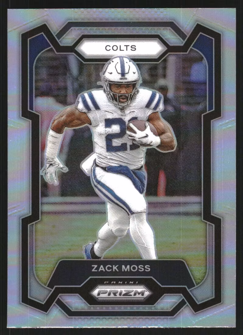 2023 Panini Prizm Prizms Silver #132 Zack Moss (20-OO9-NFLCOLTS)