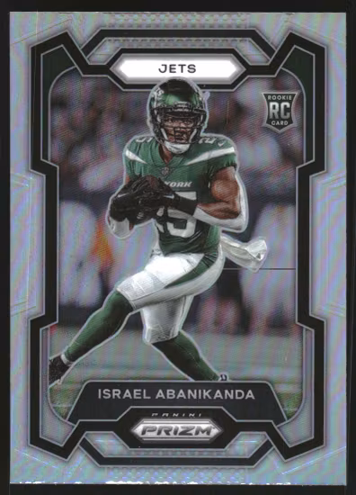 2023 Panini Prizm Prizms Silver #379 Israel Abanikanda (25-OO8-NFLJETS)