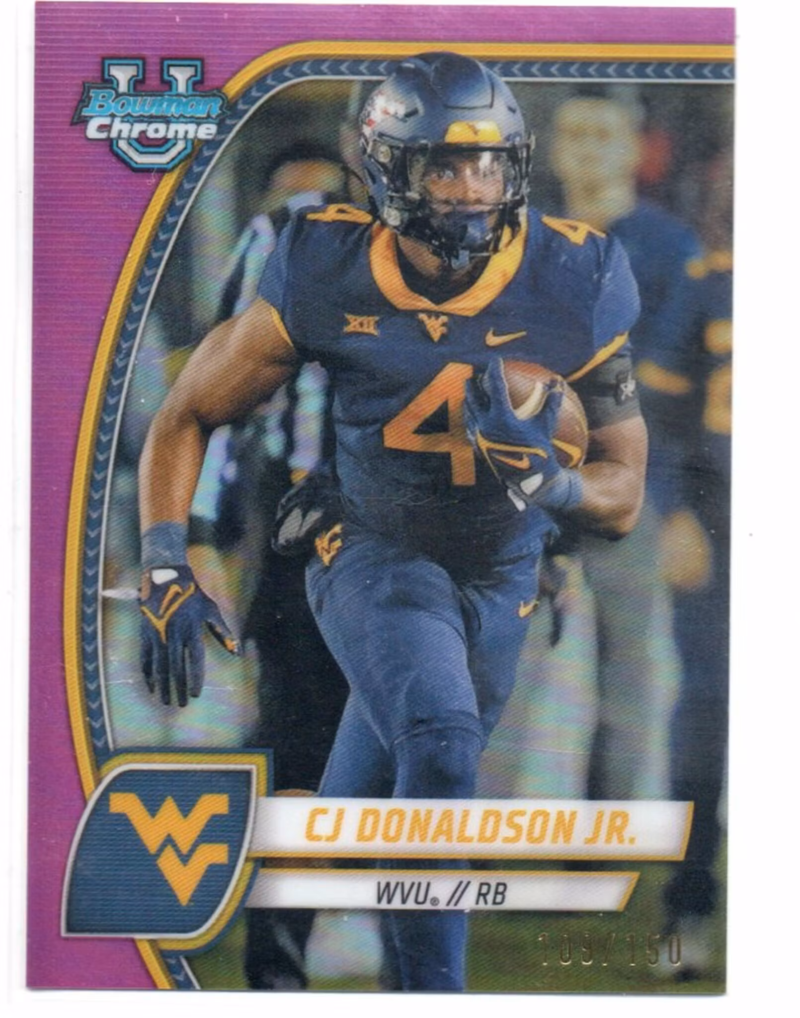 2024 Bowman Chrome Sapphire University Fuchsia Refractors #43 CJ Donaldson Jr. (15-OO12-NFLOTHERS)