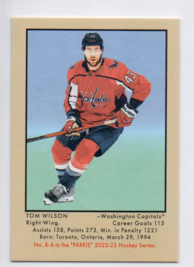 2022-23 Parkhurst Champions 51 Retros #R6 Tom Wilson (20-SS13-NHLCAPITALS)