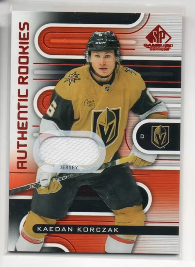 2022-23 SP Game Used Jerseys Red #159 Kaedan Korczak (30-SS1-NHLGOLDENKNIGHTS)