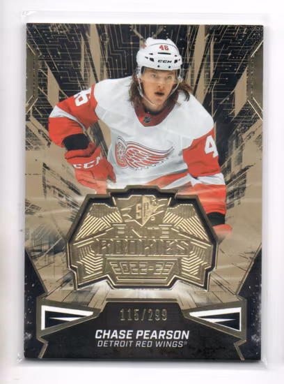 2022-23 SPx Finite Rookies Gold #F26 Chase Pearson (20-OO1-NHLREDWINGS)