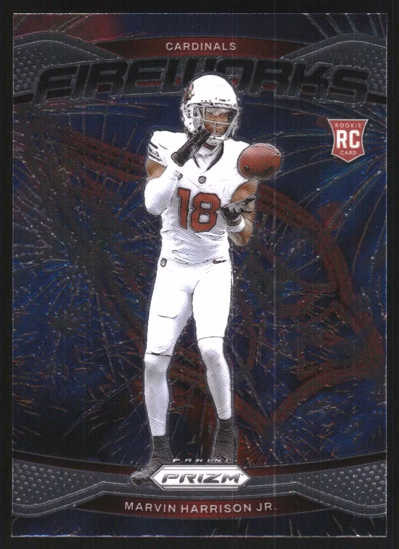 2024 Panini Prizm Fireworks #20 Marvin Harrison Jr. (25-RR14-NFLCARDINALS)