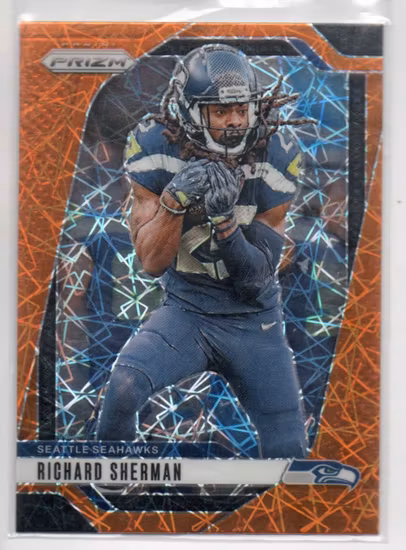 2024 Panini Prizm Prizms Orange Laser #265 Richard Sherman (15-B13-NFLOTHERS)