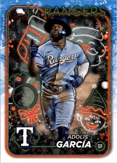 2024 Topps Holiday Photo Variations #H46 Adolis Garcia (15-OO11-MLBRANGERS)
