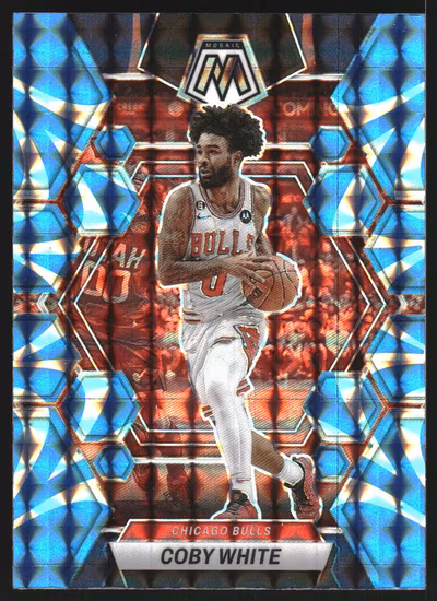 2022-23 Panini Mosaic Mosaic Reactive Blue #64 Coby White (20-SS8-NBABULLS)