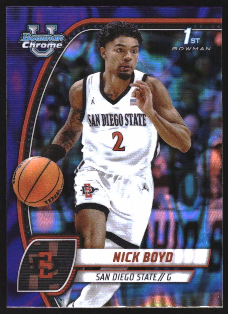 2024-25 Bowman Chrome University Purple Lava Refractors #73 Nick Boyd (15-OO11-NBAOTHERS)