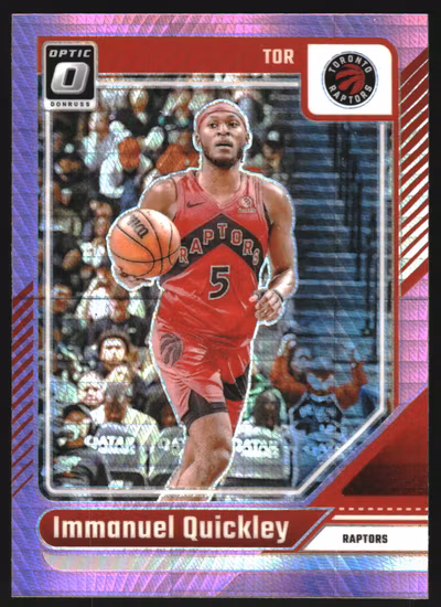 2024-25 Donruss Optic Hyper Pink #86 Immanuel Quickley (12-SS8-NBARAPTORS)