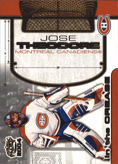 2003-04 Pacific In the Crease #6 Jose Theodore (12-U8-NHLCANADIENS)