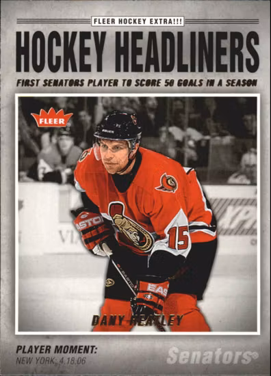 2006-07 Fleer Hockey Headliners #HL17 Dany Heatley (10-W15-NHLSENATORS)