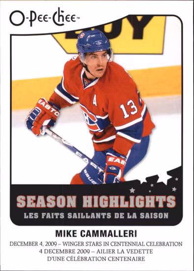 2010-11 O-Pee-Chee Season Highlights #SH4 Mike Cammalleri (10-U5-NHLCANADIENS)