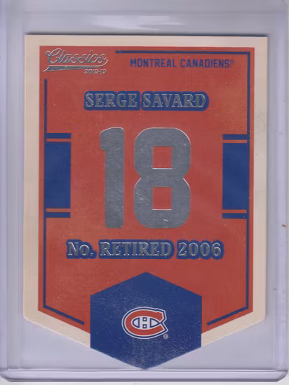 2012-13 Classics Signatures Banner Numbers #45 Serge Savard (20-W5-NHLCANADIENS)