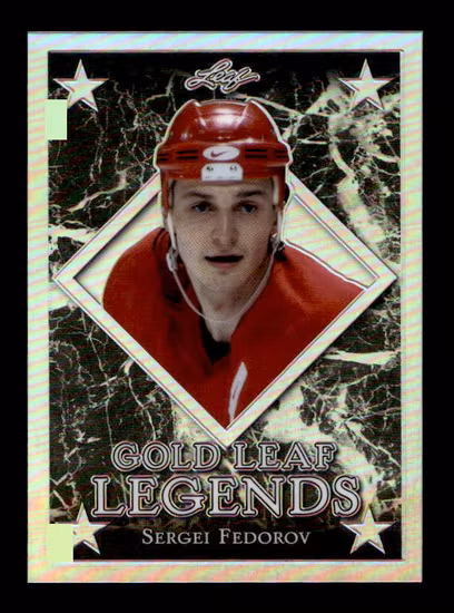 2017-18 Leaf Gold Leaf Legends #GLL25 Sergei Fedorov (25-W5-NHLREDWINGS)