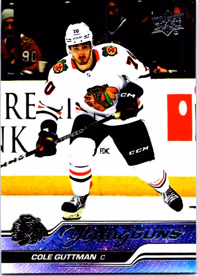2023-24 Upper Deck #216 Cole Guttman YG RC (25-SS10-NHLBLACKHAWKS)