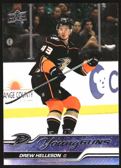 2023-24 Upper Deck #220 Drew Helleson YG RC (25-SS10-NHLDUCKS)