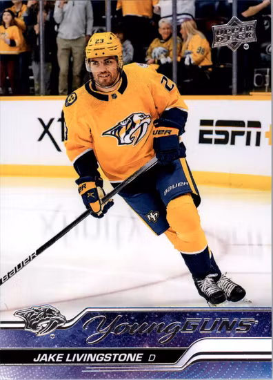 2023-24 Upper Deck #245 Jake Livingstone YG RC (20-SS9-NHLPREDATORS)