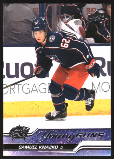 2023-24 Upper Deck #483 Samuel Knazko YG RC (25-SS9-NHLBLUEJACKETS)