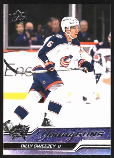 2023-24 Upper Deck #487 Billy Sweezey YG RC (25-SS9-NHLBLUEJACKETS)