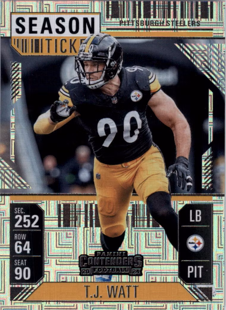 2024 Panini Contenders #83 T.J. Watt (10-SS7-NFLSTEELERS)