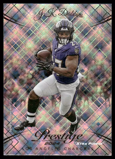 2024 Prestige Xtra Points Diamond #21 J.K. Dobbins (10-QQ3-NFLCHARGERS)