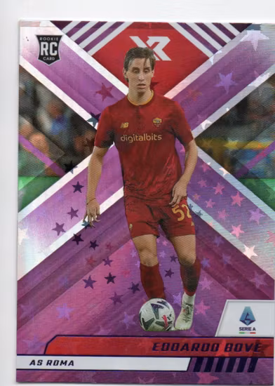 2022-23 Panini Chronicles Serie A Purple Astro #104 Edoardo Bove XR (20-RR3-ROMA)