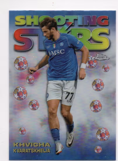 2023-24 Topps Chrome UEFA Club Competitions '98 Topps Chrome Shooting Stars #986 Khvicha Kvaratskhelia (20-HH15-SOCCERNAPOLI)