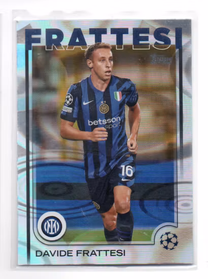 2024-25 Topps UEFA Club Competitions Rain Drops #195 Davide Frattesi (20-B14-INTERNAZIONALE)
