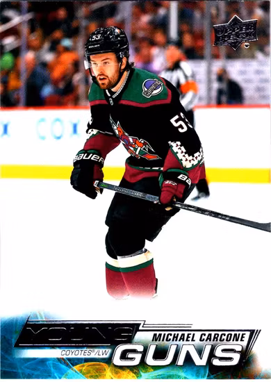 2022-23 Upper Deck #491 Michael Carcone YG RC (25-SS10-NHLCOYOTES)