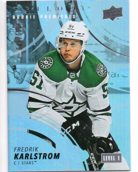 2022-23 Upper Deck Trilogy #184 Fredrik Karlstrom (15-SS14-NHLSTARS)