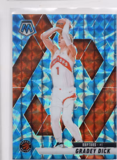 2024-25 Panini Mosaic Mosaic Reactive Blue #98 Gradey Dick (20-OO1-NBARAPTORS)