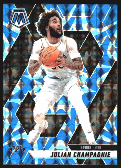 2024-25 Panini Mosaic Mosaic Reactive Blue #109 Julian Champagnie (15-OO11-NBASPURS)