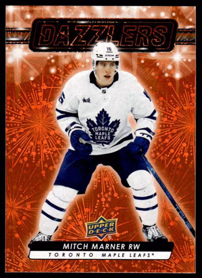 2023-24 Upper Deck Dazzlers Orange #DZ85 Mitch Marner (20-V5-NHLMAPLELEAFS)