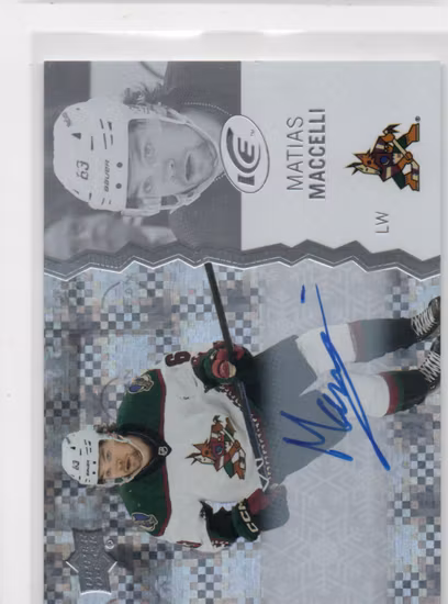 2023-24 Upper Deck Ice Autographs White Snowflake #66 Matias Maccelli (80-SS14-NHLCOYOTES)