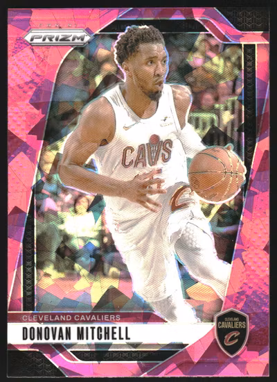 2024-25 Panini Prizm Prizms Pink Ice #155 Donovan Mitchell (20-SS8-NBACAVALIERS)